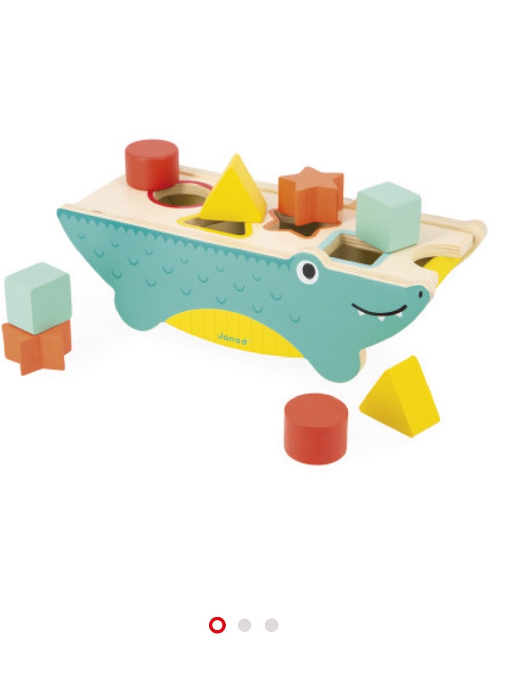 Janod Wooden Montessori Crocodile Shape Sorter
